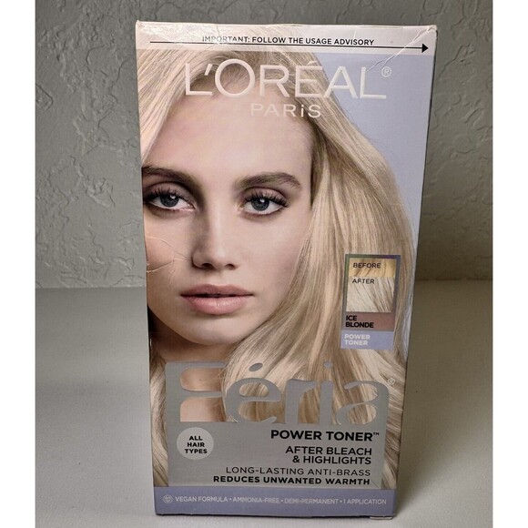 Loreal Feria Power Toner Anti-Brass Demi-Permanent Hair Toner ICE BLONDE - Picture 1 of 6